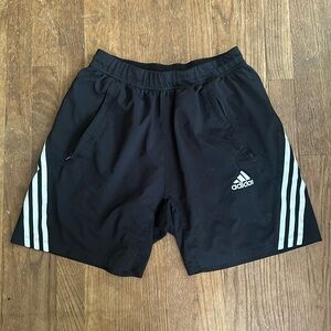 Black Adidas Shorts w/ three lines on side